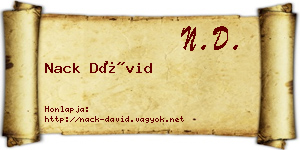 Nack Dávid névjegykártya