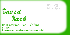 david nack business card